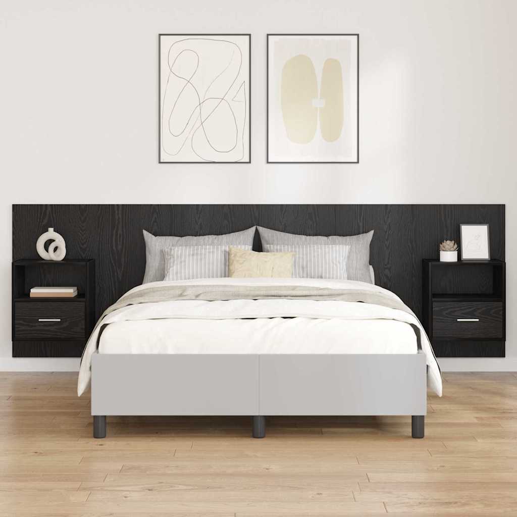 Cabecero con Mueble 3 pcs Roble artesanal Madera de ingeniería