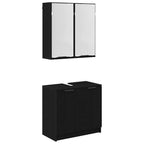 Juego de Muebles de Baño 2 pcs Roble Negro Madera de ingeniería