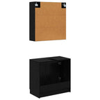 Juego de Muebles de Baño 2 pcs Roble Negro Madera de ingeniería