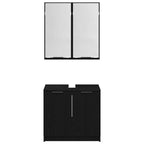 Juego de Muebles de Baño 2 pcs Roble Negro Madera de ingeniería