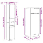 Juego de muebles de baño 4 pcs Roble Negro Madera de ingeniería