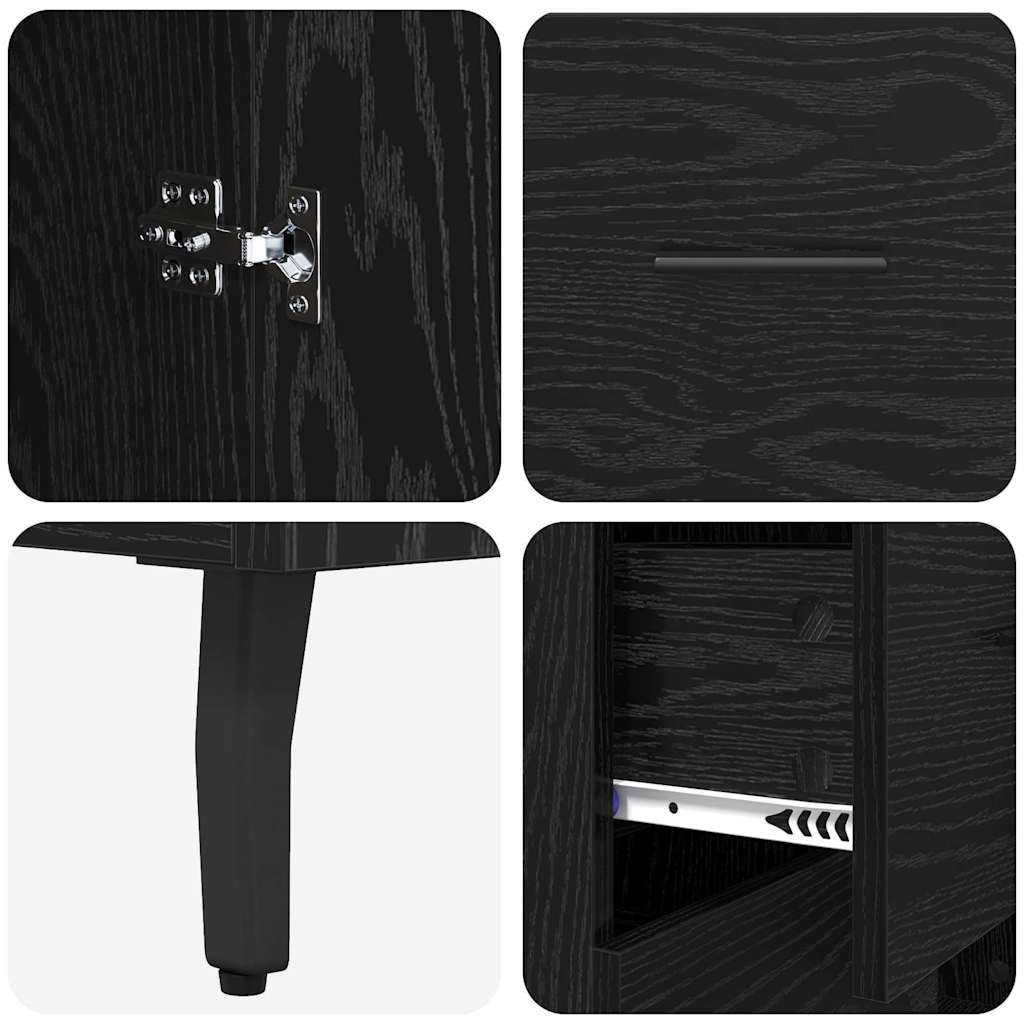 Aparador alto con cajón Roble Negro 69,5 x 34 x 180 cm