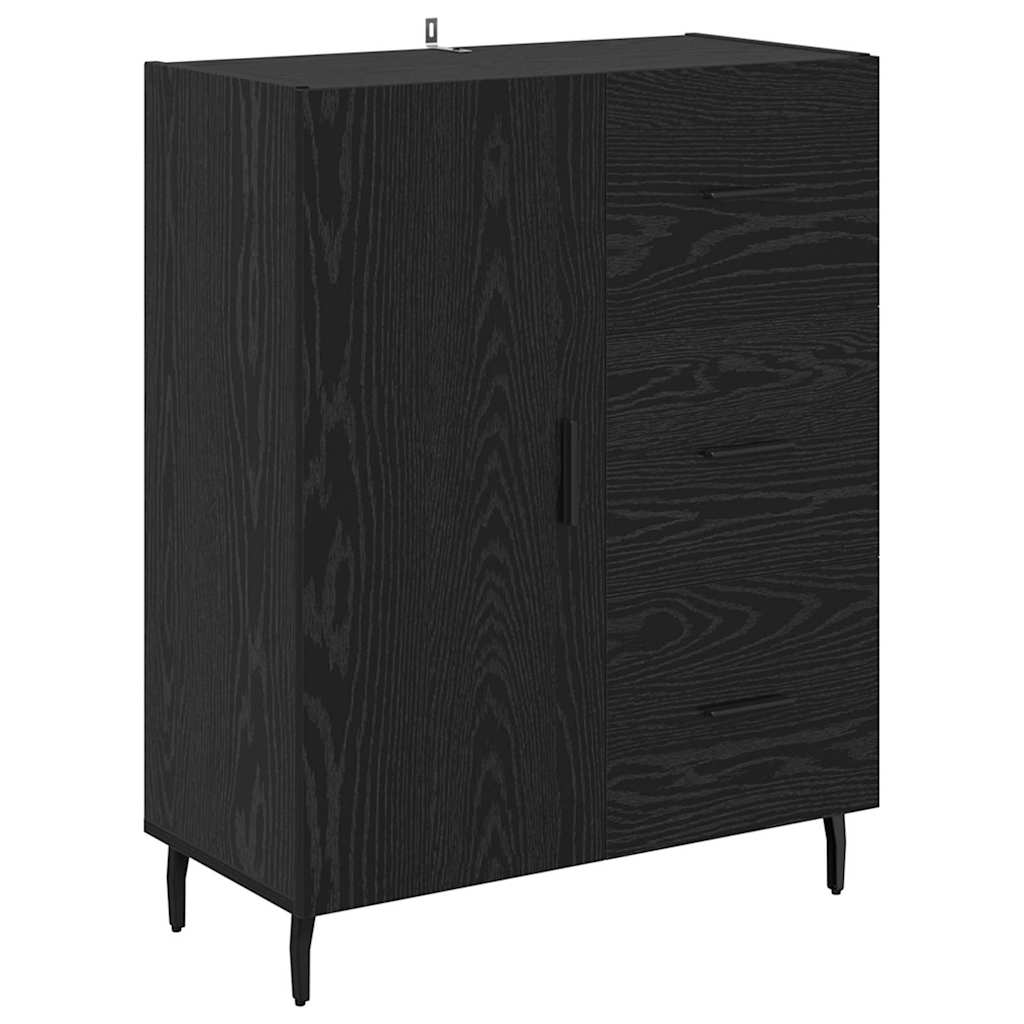 Aparador alto con cajón Roble Negro 69,5 x 34 x 180 cm