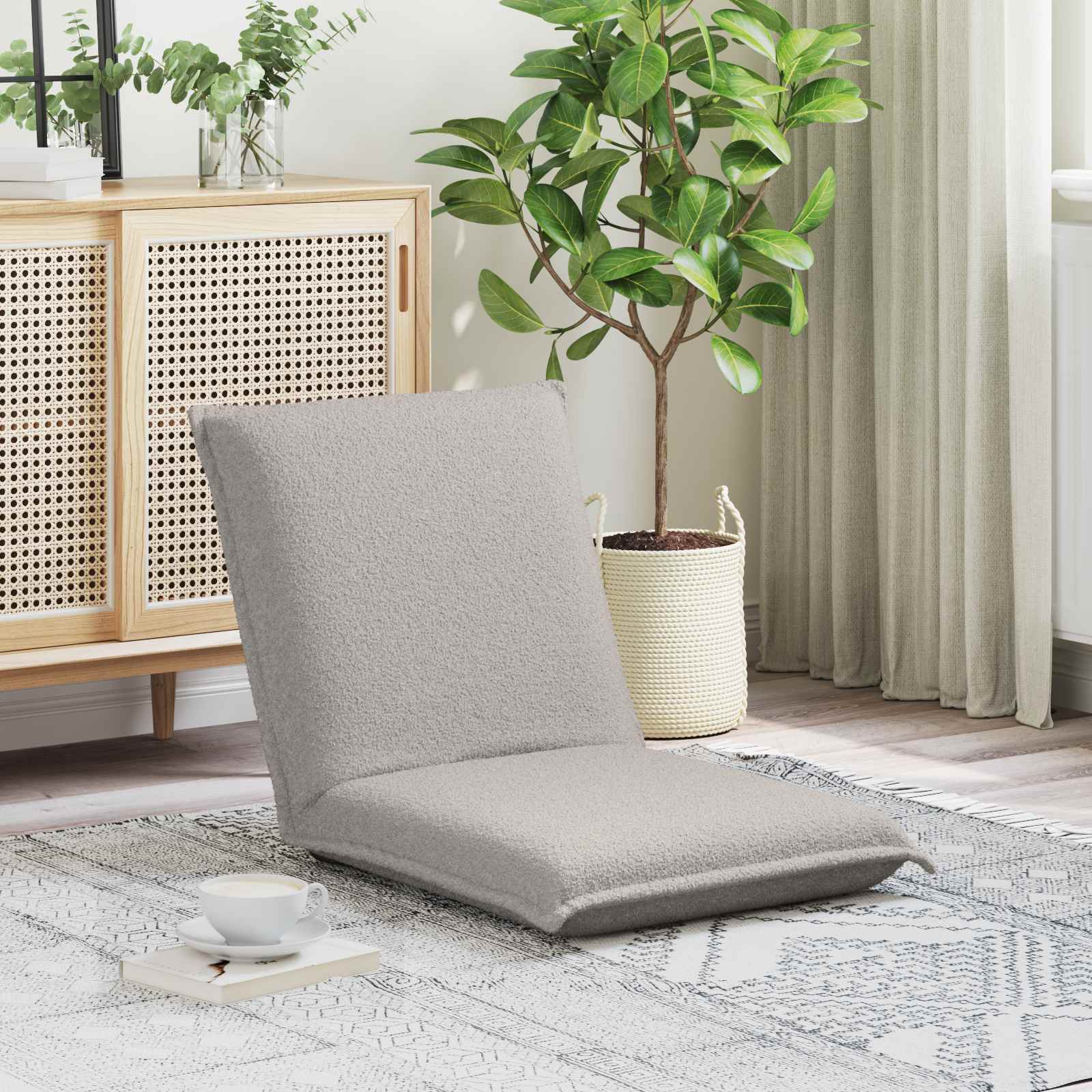 Sillón ajustable Beige Tela de Oveja