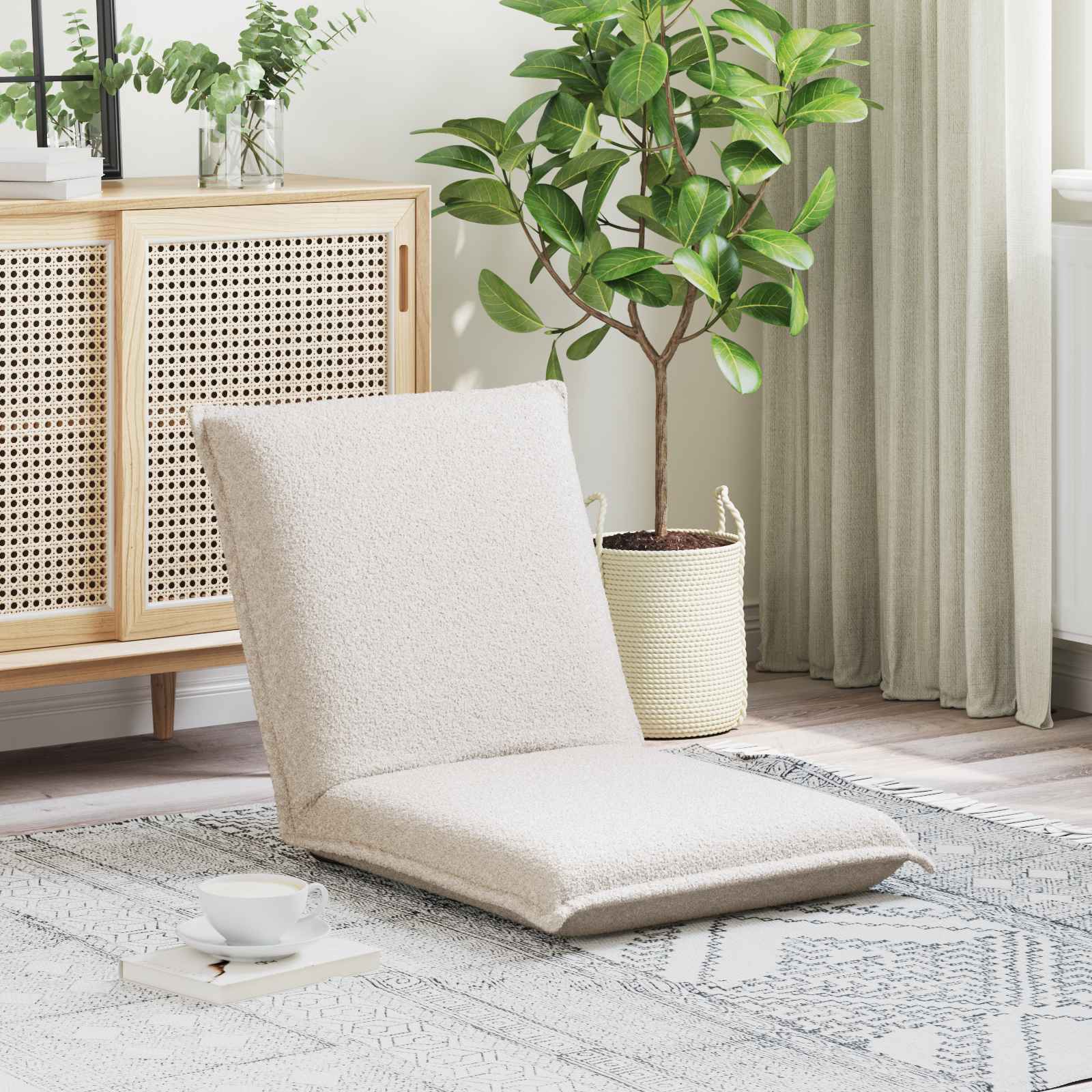 Sillón ajustable Beige Tela de Oveja