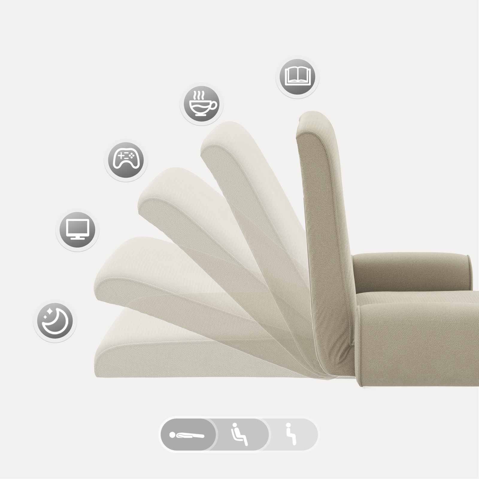 Sillón ajustable Arena Terciopelo granuloso