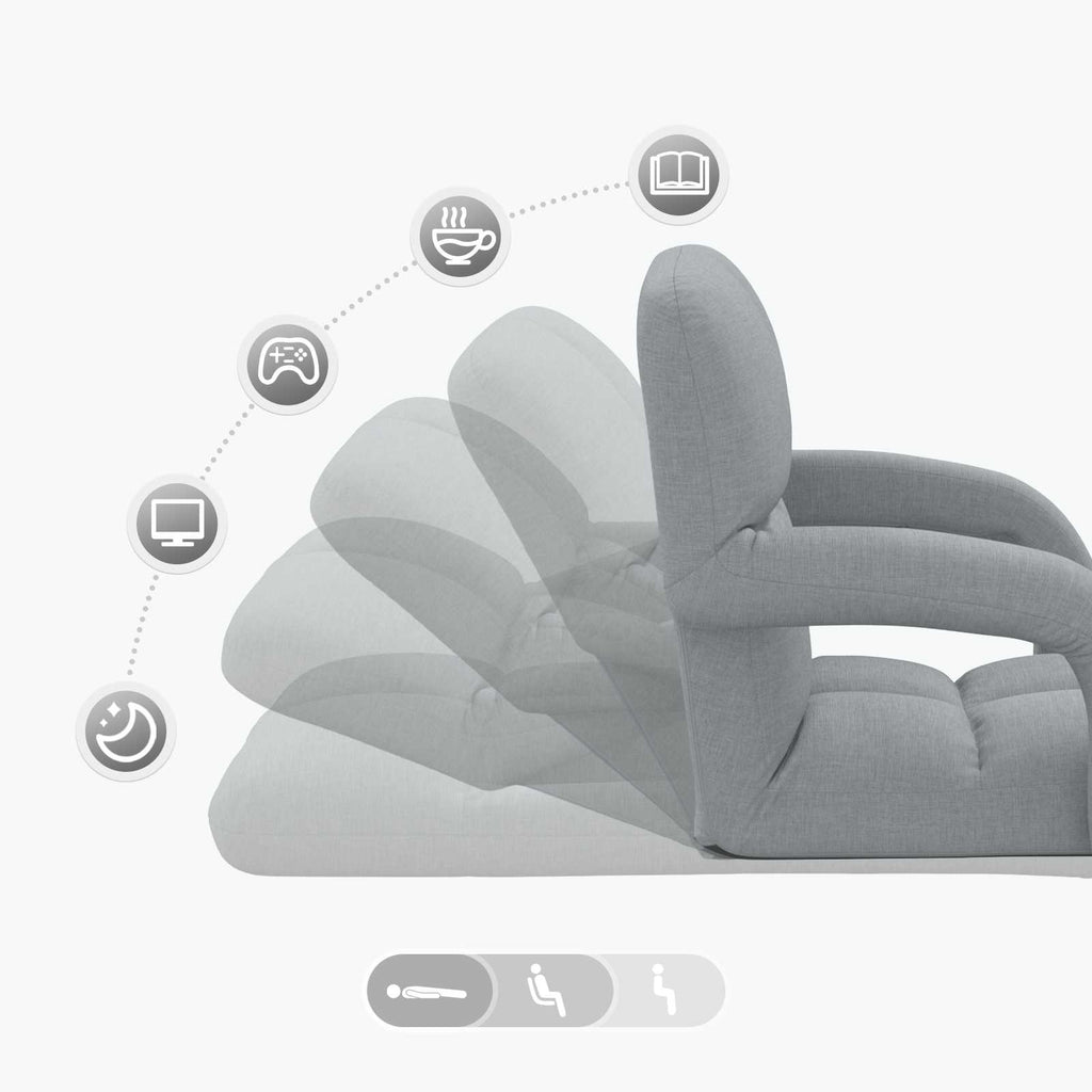 Sillón de suelo ajustable con reposabrazos