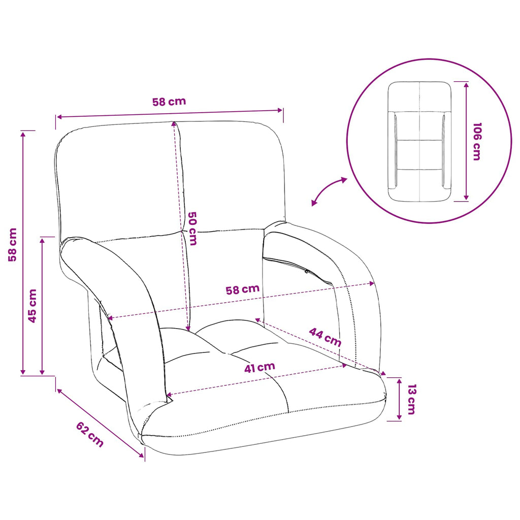 Sillón de suelo ajustable con reposabrazos