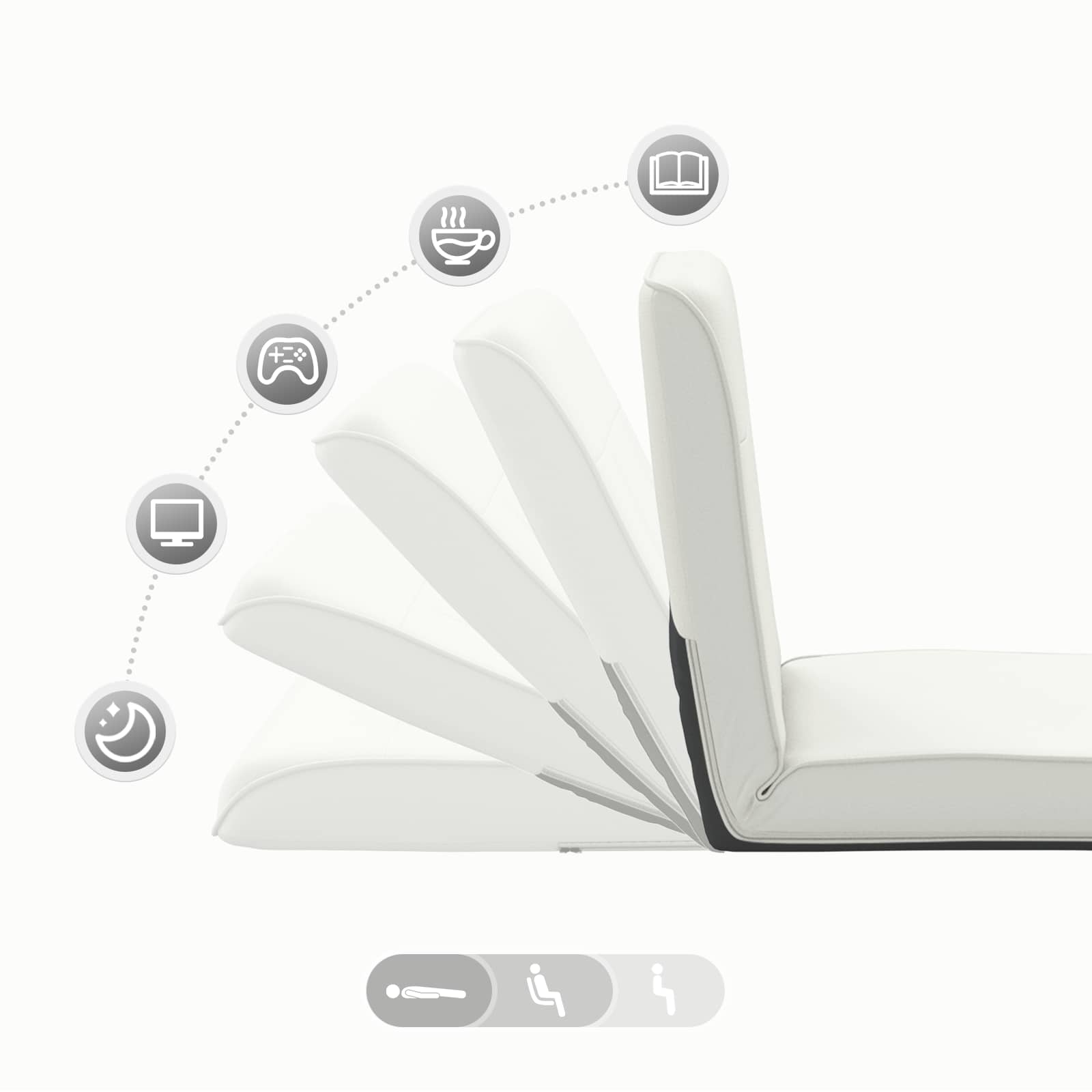 Sillón ajustable Blanco Cuero sintético