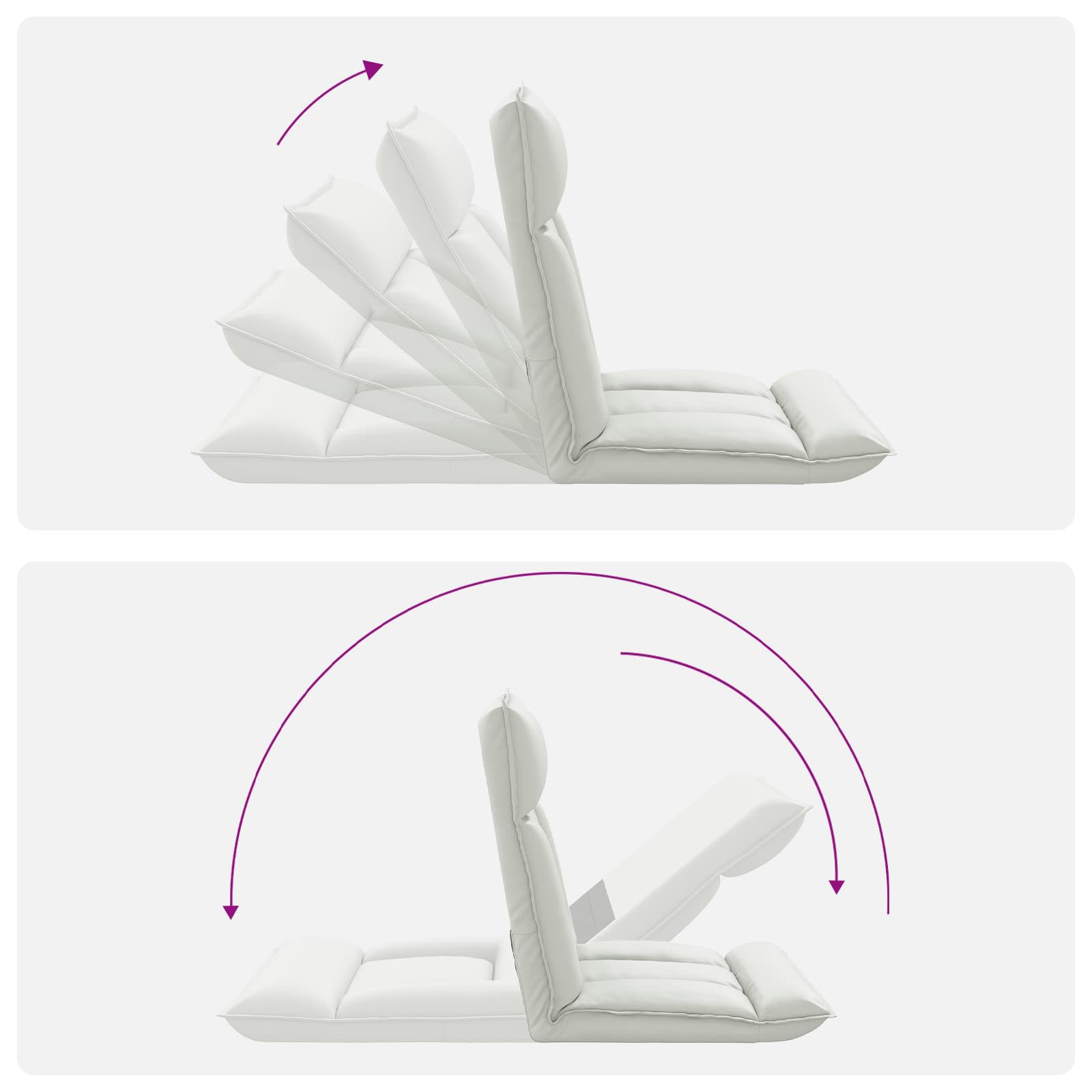 Sillón ajustable Blanco Cuero sintético