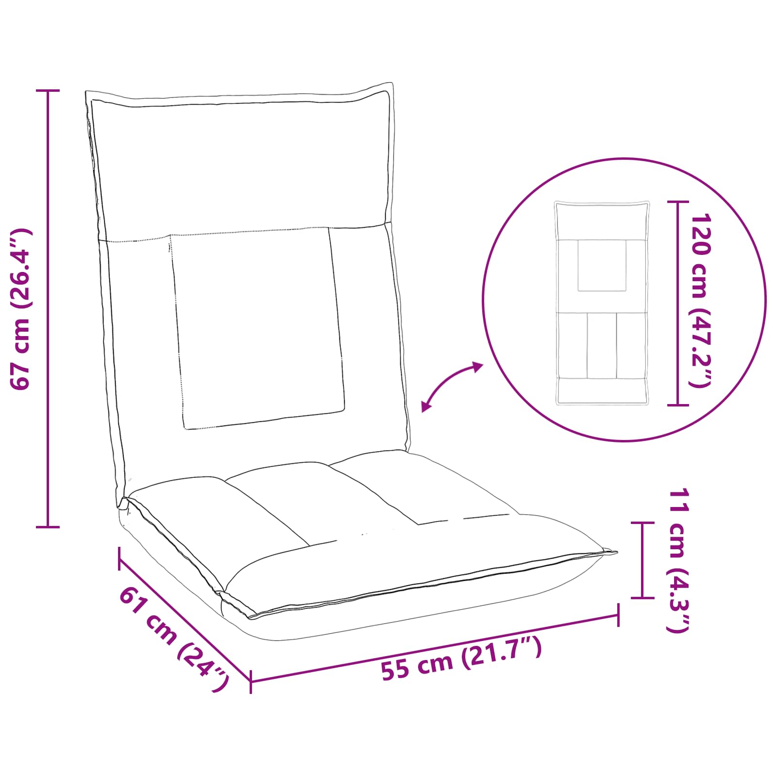 Sillón ajustable Gris Claro Tela