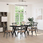 Mesa de Comedor NOAIN 160 cm Madera de Pino Maciza Negro