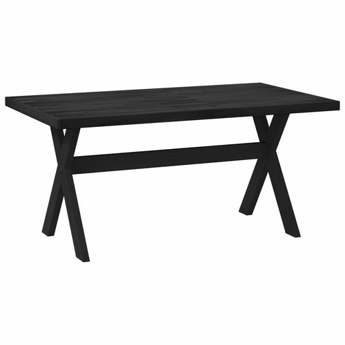 NOAIN 160 cm Solid Pine Dining Table Black