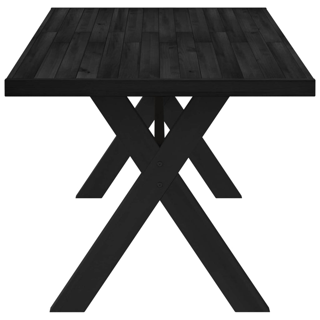 Mesa de Comedor NOAIN 160 cm Madera de Pino Maciza Negro