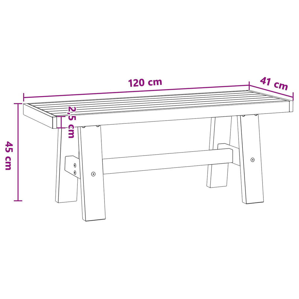 Banca de Comedor NOAIN 120 x 41 x 45 cm Pino macizo Natural