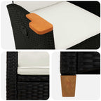 Silla reclinable con bandeja para té con cojín 62 x 64 x 112 cm