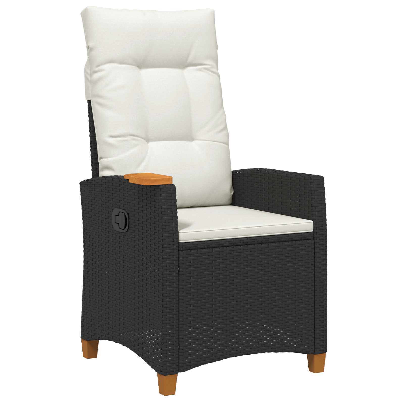 Silla reclinable con bandeja para té con cojín 62 x 64 x 112 cm