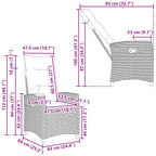 Silla reclinable con bandeja para té con cojín 62 x 64 x 112 cm