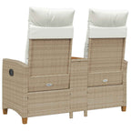 Banco reclinable con mesa Beige y crema 126 x 65 x 112 cm