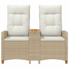 Banco reclinable con mesa Beige y crema 126 x 65 x 112 cm