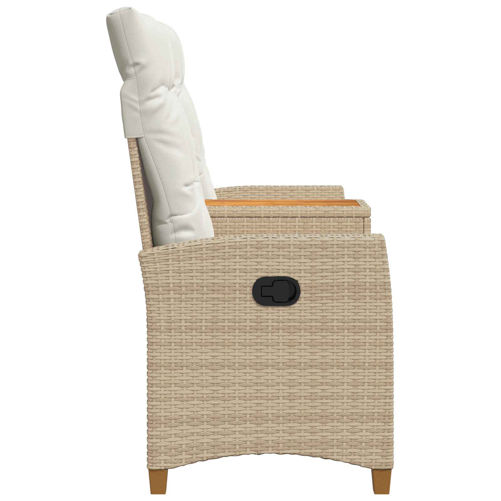 Banco reclinable con mesa Beige y crema 126 x 65 x 112 cm