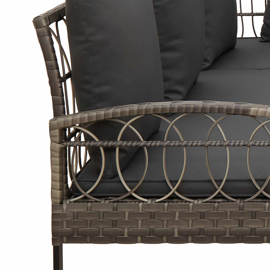 Conjunto de sofás de jardín 2 pcs Gris Ratán sintético y acero