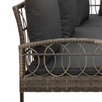 Conjunto de sofás de jardín 2 pcs Gris Ratán sintético y acero