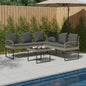 Conjunto de sofás de jardim 2 unid. Cinzento vime sintético e aço