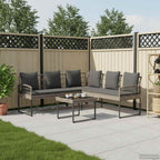 Conjunto de sofás de jardín 2 pcs Gris Ratán sintético y acero
