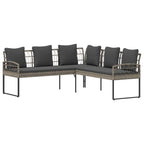 Conjunto de sofás de jardín 2 pcs Gris Ratán sintético y acero