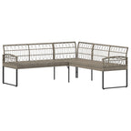 Conjunto de sofás de jardín 2 pcs Gris Ratán sintético y acero