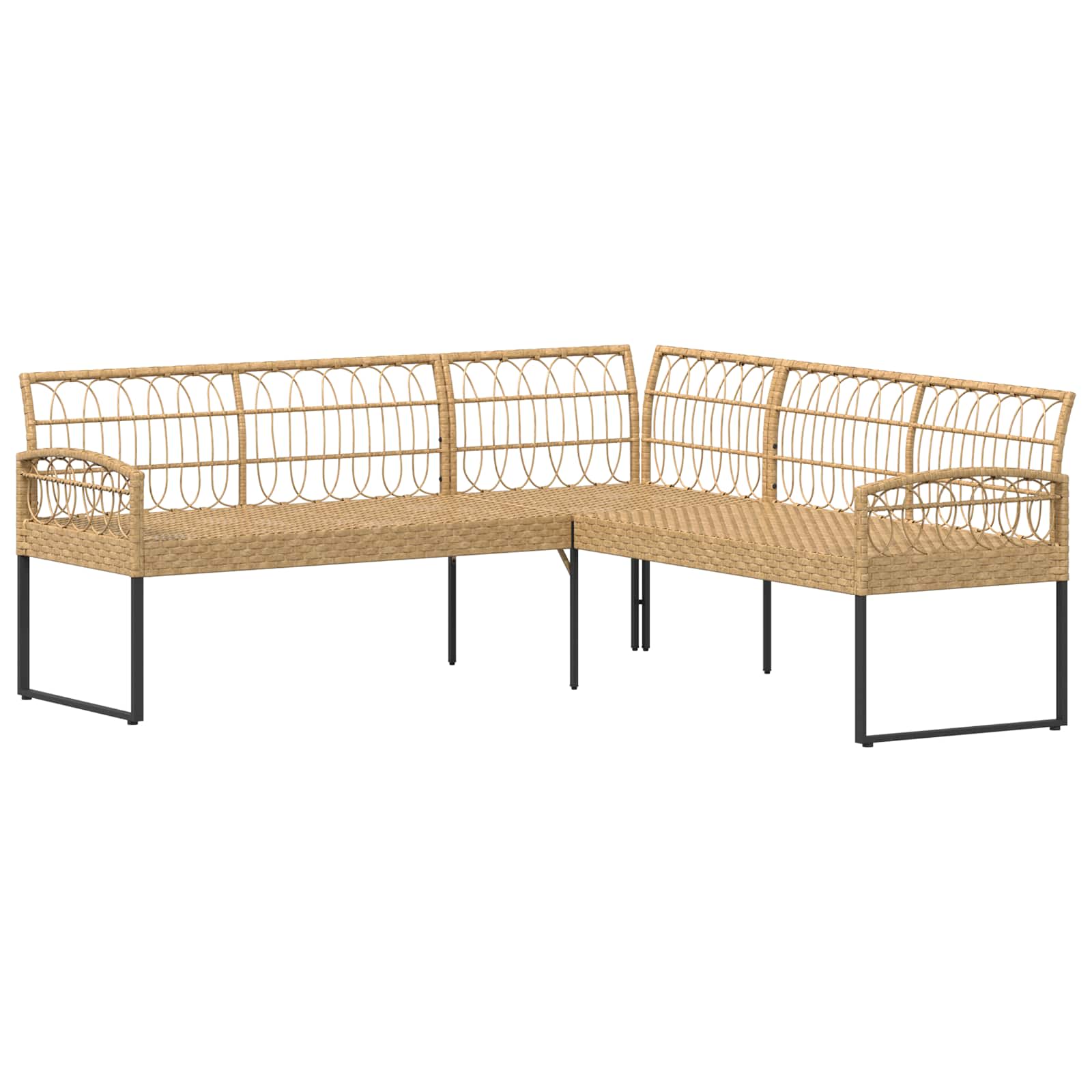 Conjunto de sofás de jardín con cojín 2 pcs Natural