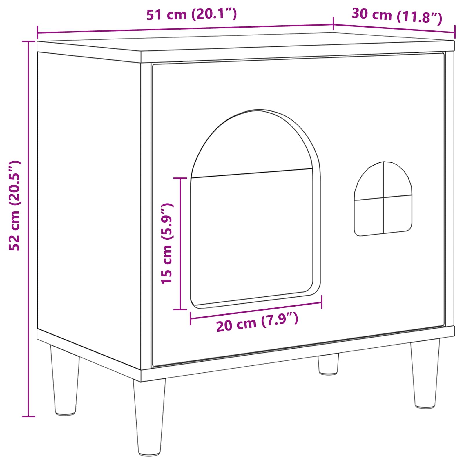 Casa para Gatos 51 x 30 x 52 cm Madera de ingeniería