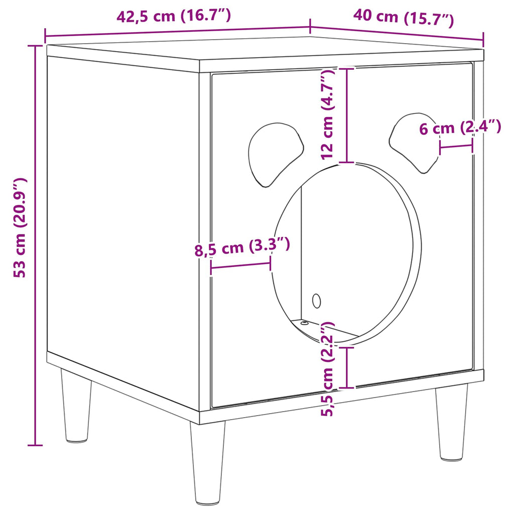 Casa para Gatos 42,5 x 40 x 53 cm Madera de ingeniería