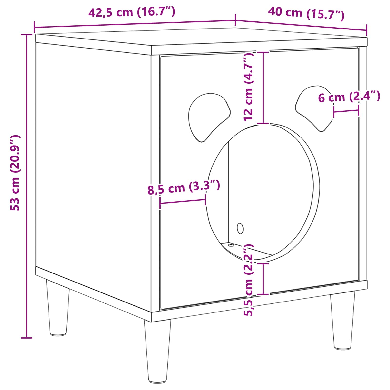 Casa para Gatos 42,5 x 40 x 53 cm Madera de ingeniería