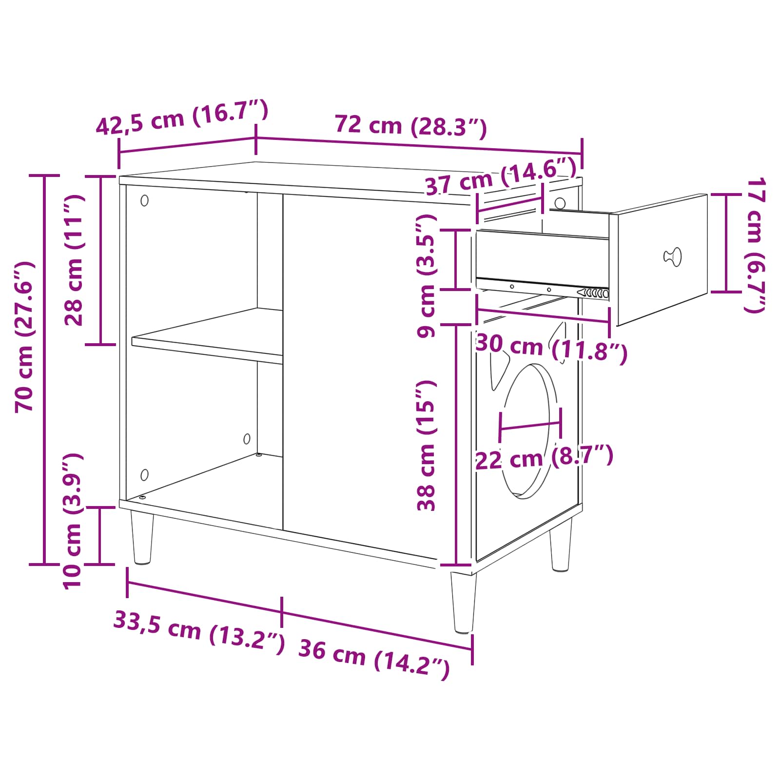 Casa para Gatos 72 x 42.5 x 70 cm Madera de ingeniería