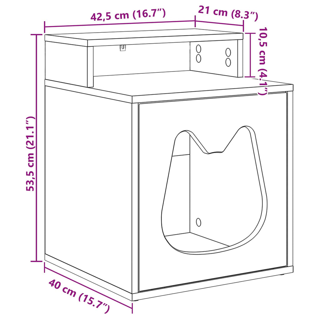 Casa para Gatos 42,5 x 40 x 53,5 cm Madera de ingeniería