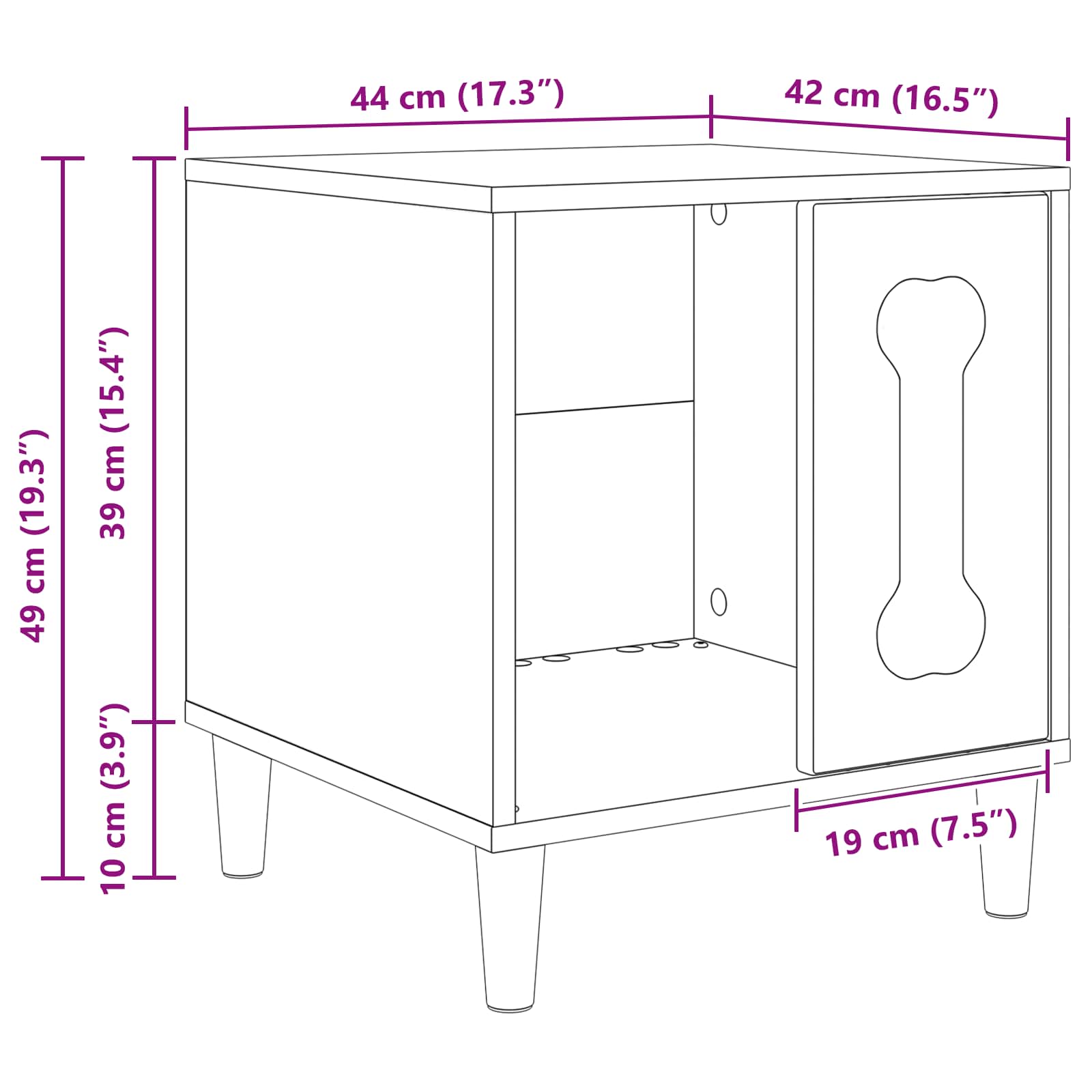 Casa para perros 44 x 42 x 49 cm Madera de ingeniería