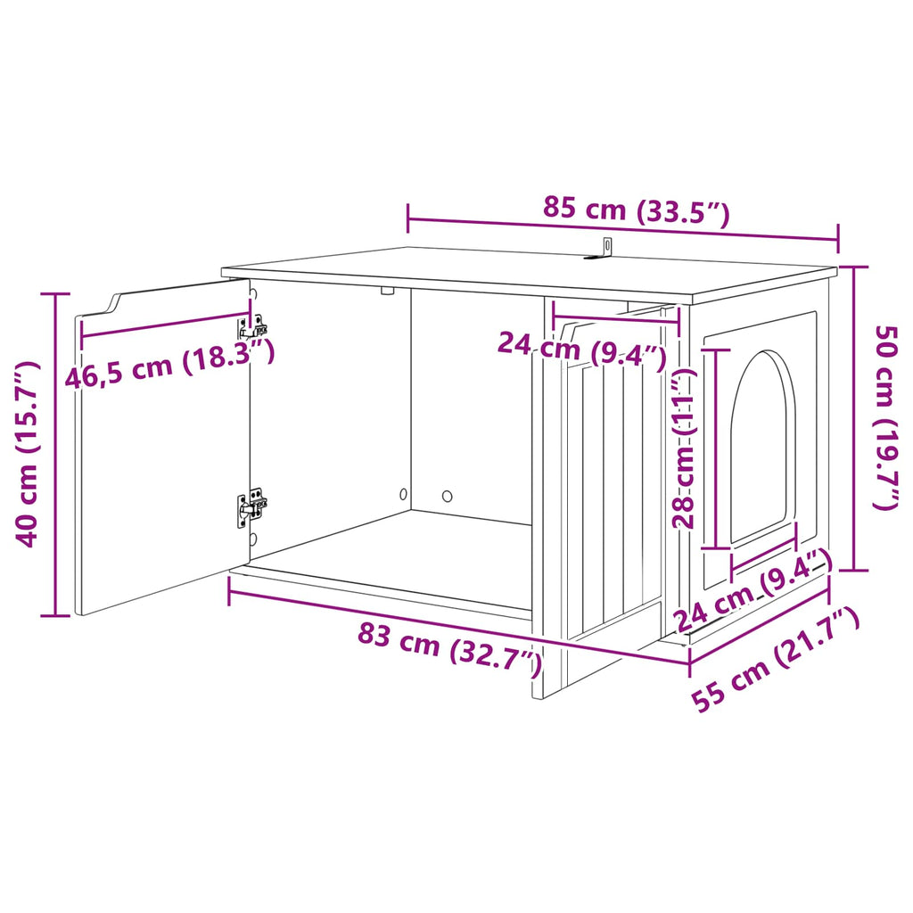 Casa para Gatos 85 x 55 x 50,5 cm Madera de ingeniería