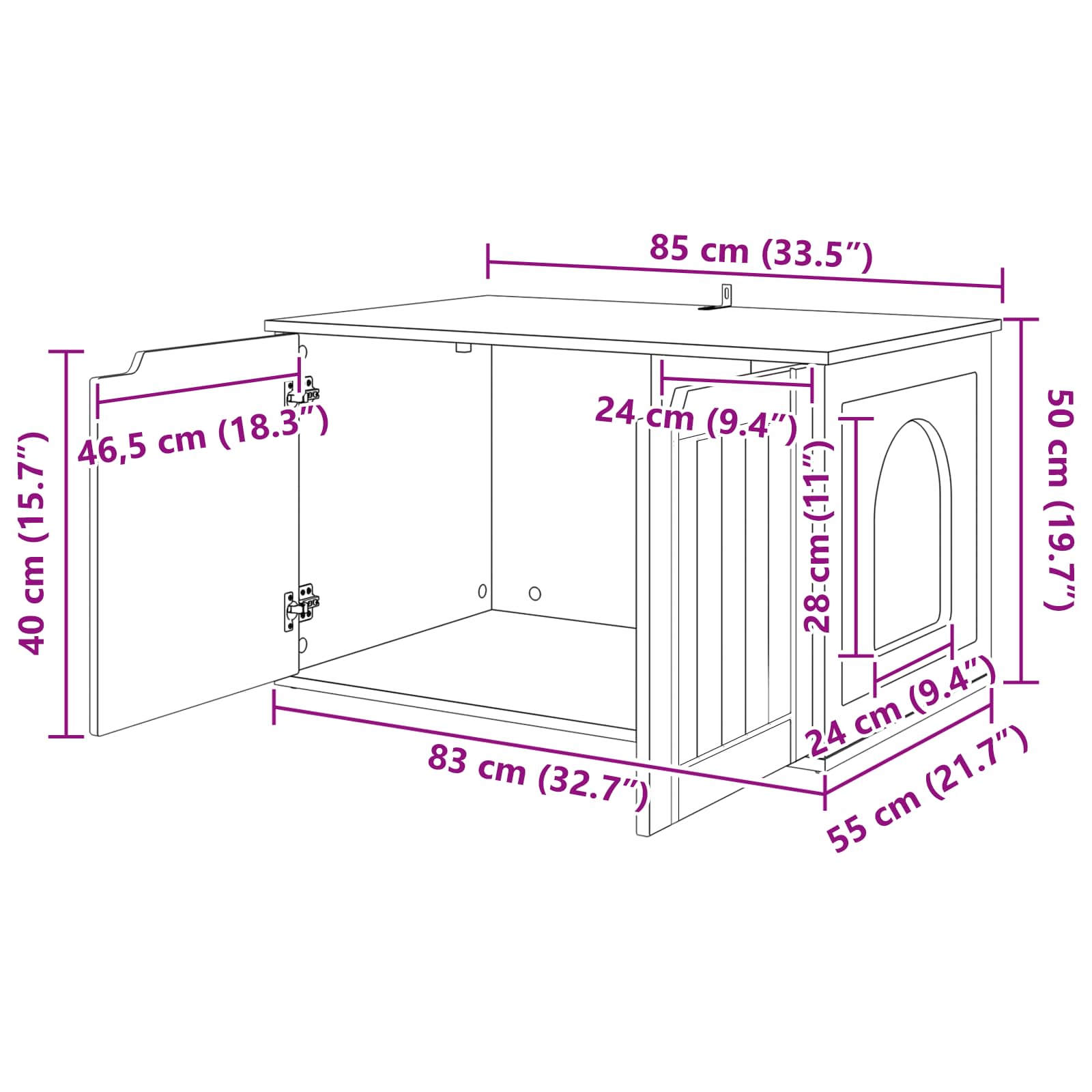 Casa para Gatos 85 x 55 x 50,5 cm Madera de ingeniería