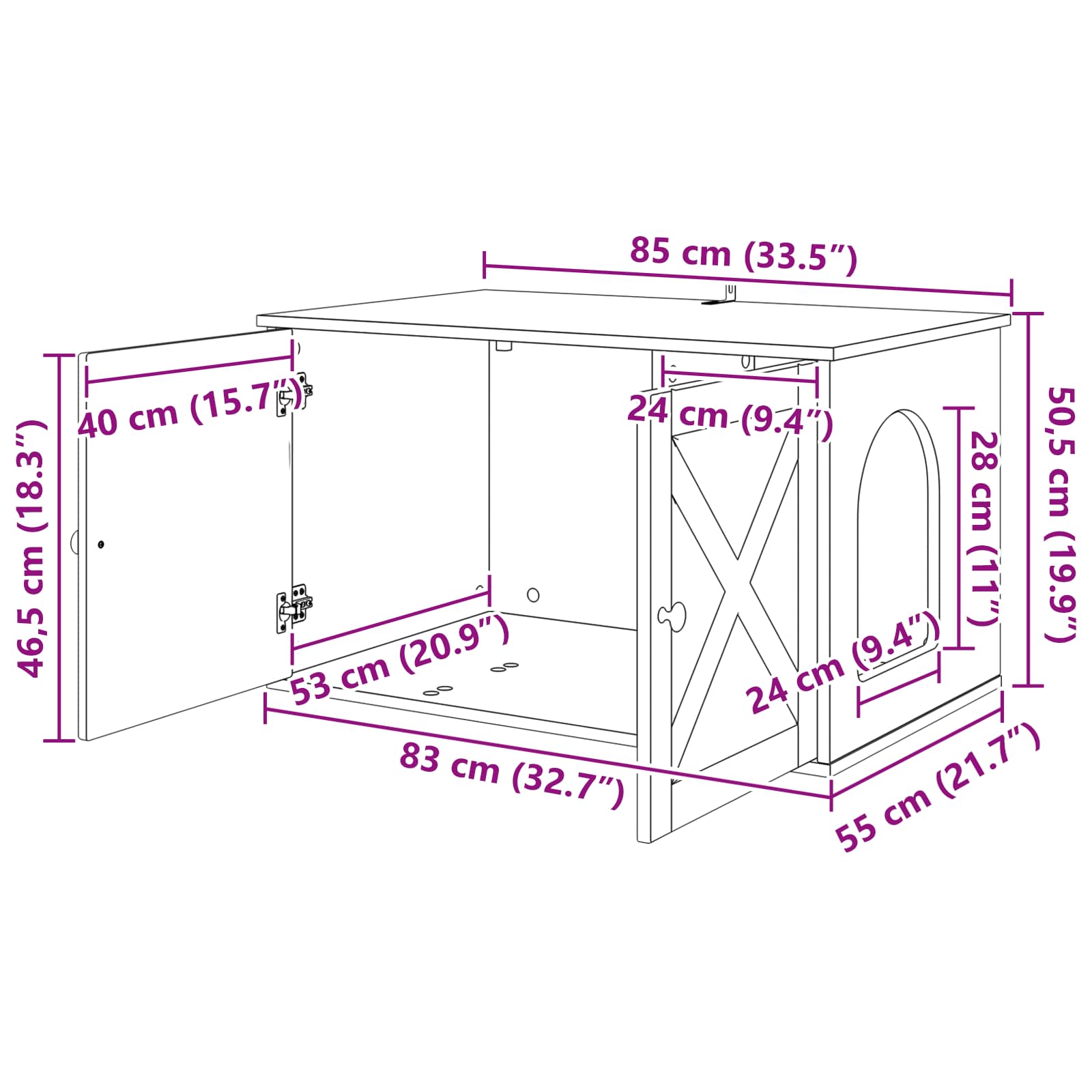 Casa para Gatos 85 x 55 x 50,5 cm Madera de ingeniería