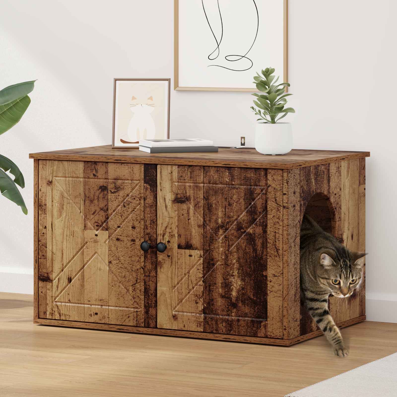Casa para Gatos 85 x 55 x 50,5 cm Madera de ingeniería