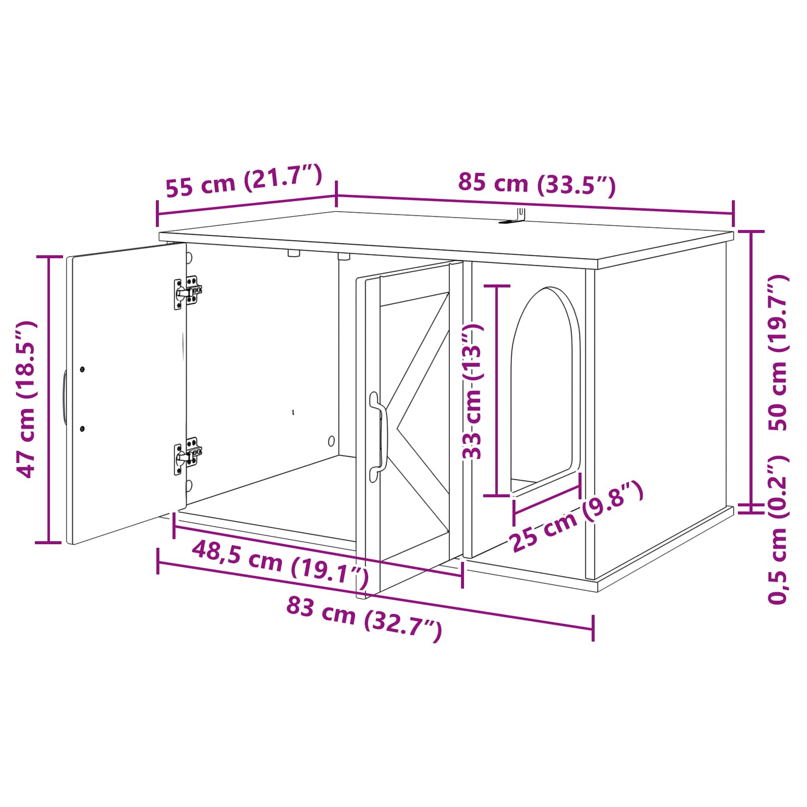 Casa para Gatos 85 x 55 x 50 cm Madera de ingeniería
