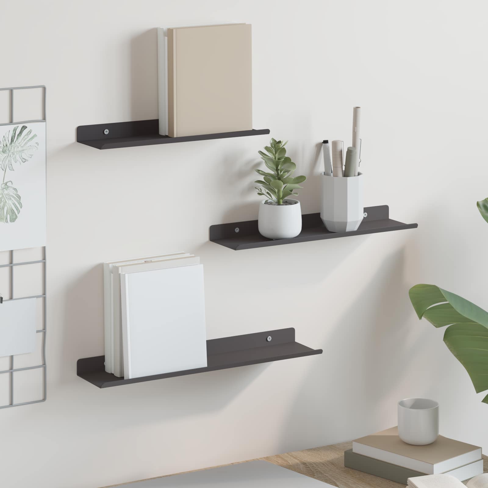 Estante flotante 2 pcs 100 x 18 x 2,5 cm Acero