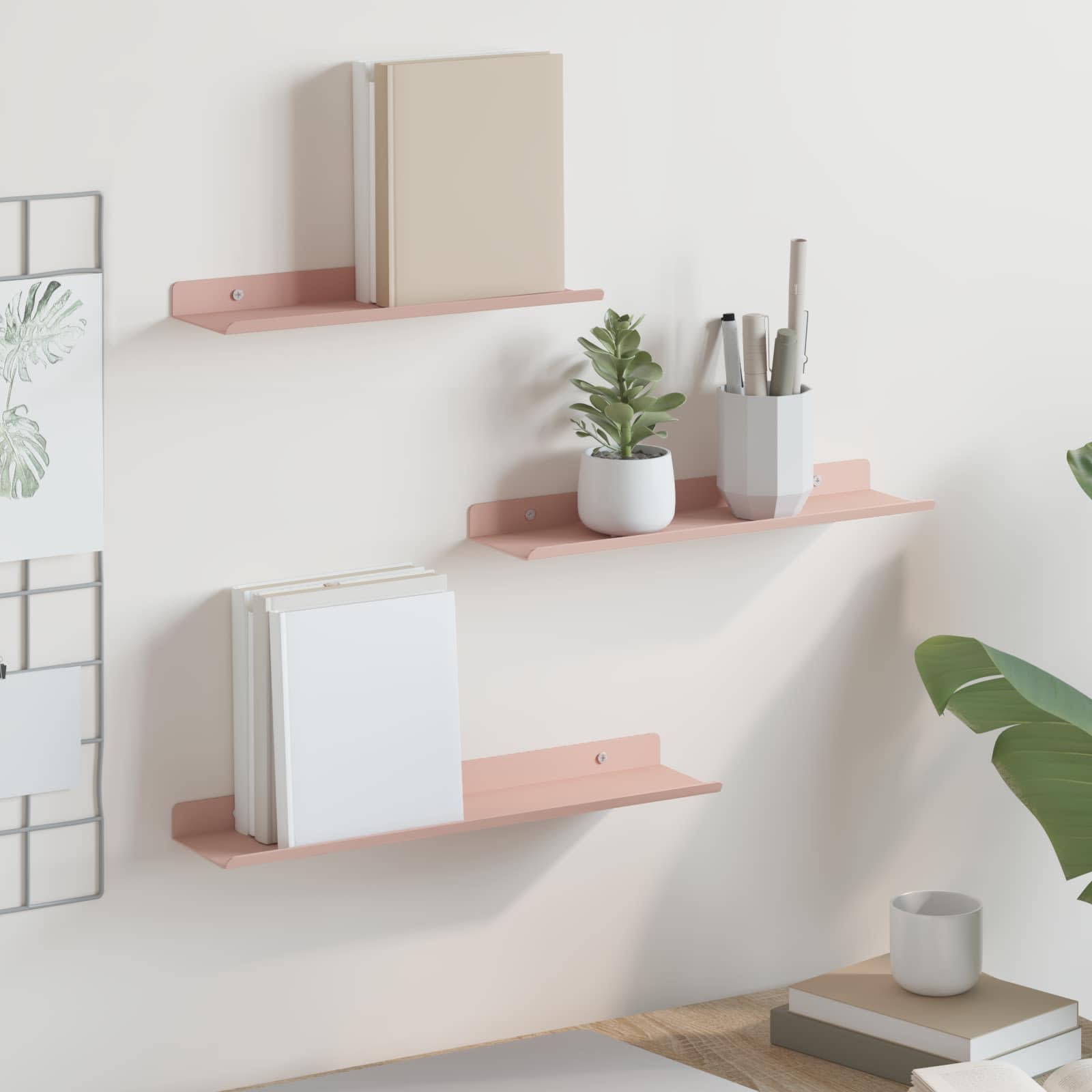 Estante flotante 2 pcs 100 x 18 x 2,5 cm Acero