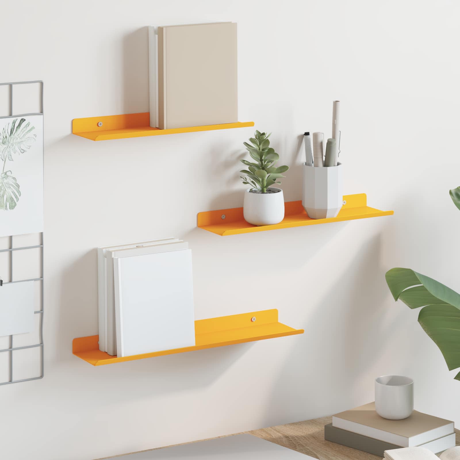 Estante flotante 2 pcs 100 x 18 x 2,5 cm Acero