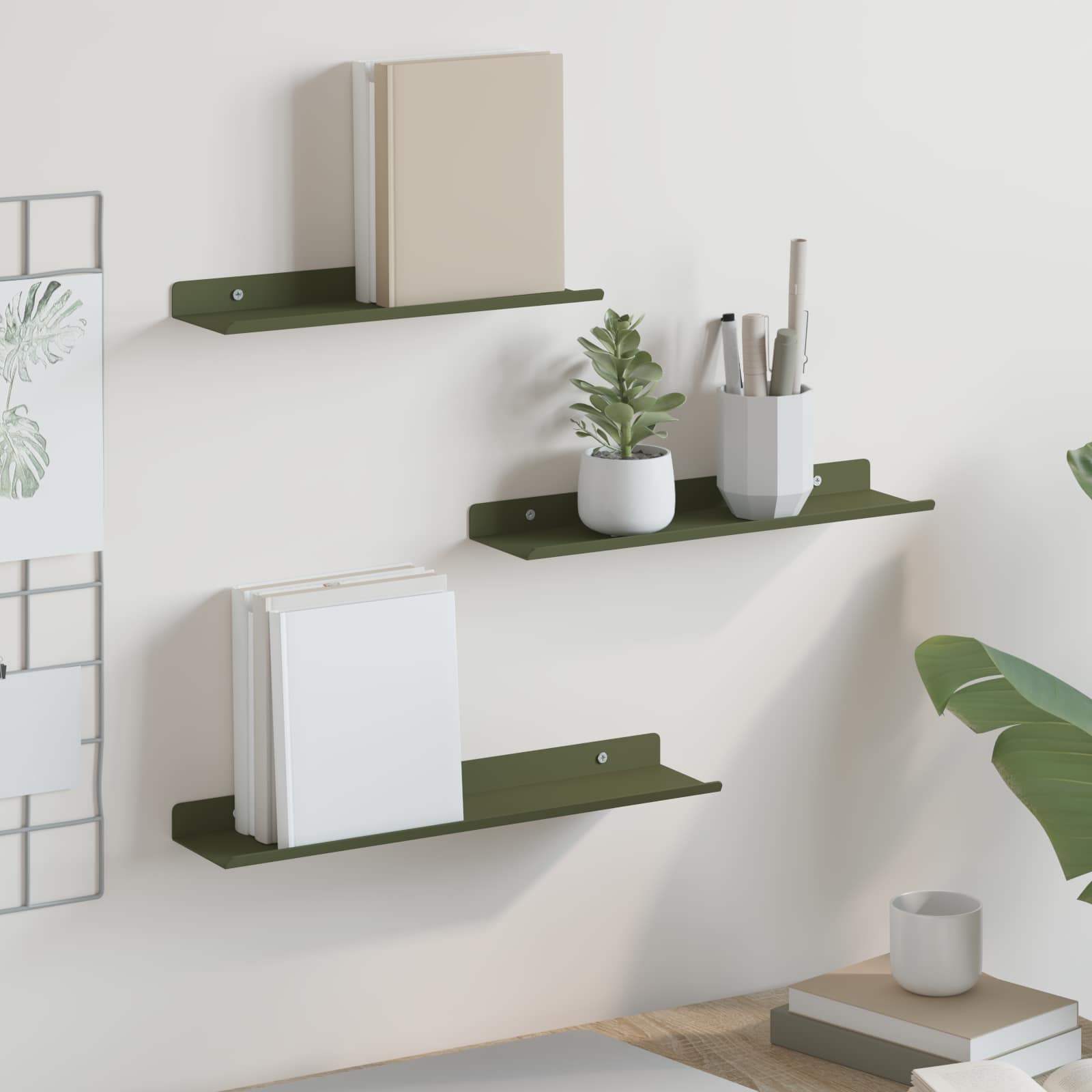Estante flotante 2 pcs 100 x 18 x 2,5 cm Acero