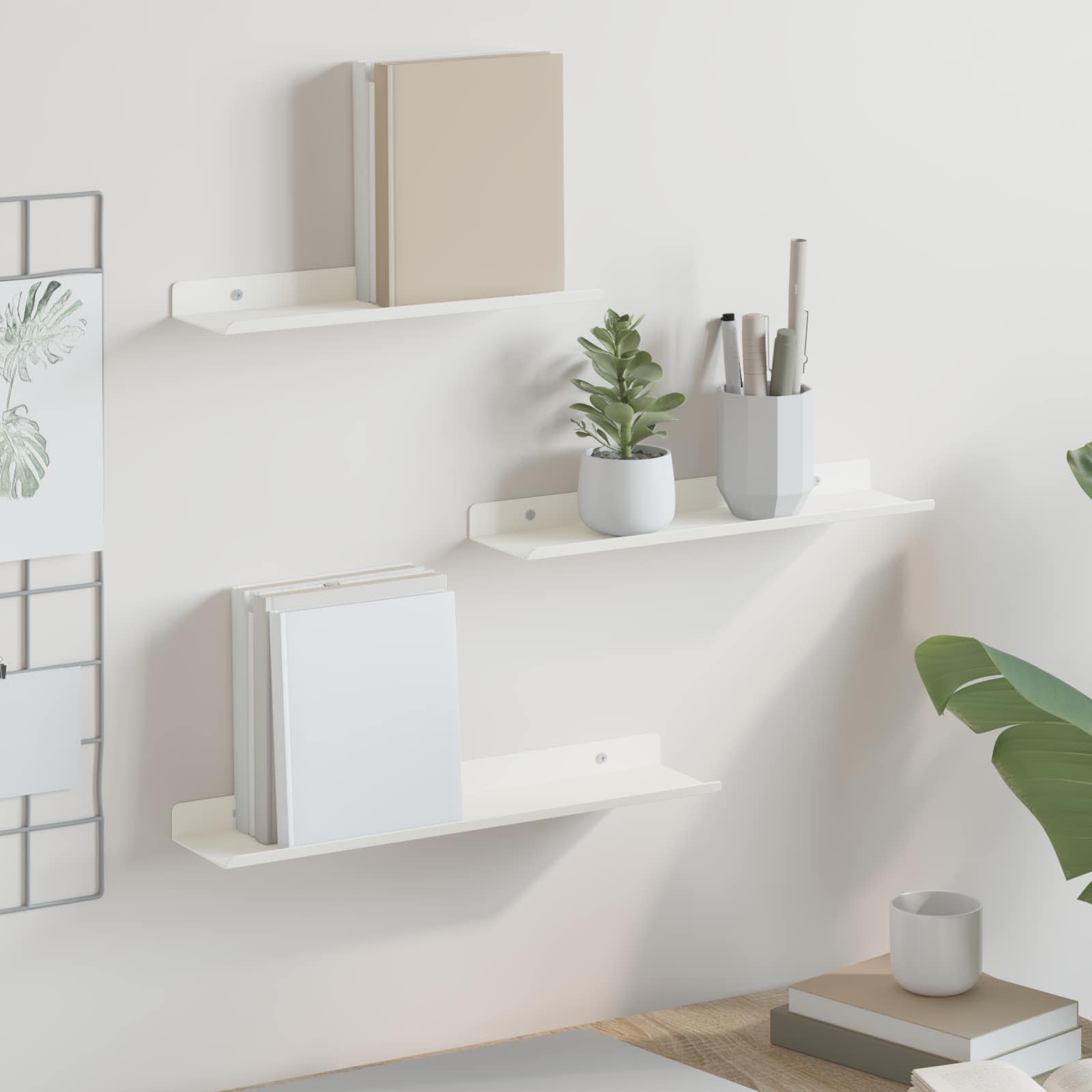 Estante flotante 2 pcs 100 x 18 x 2,5 cm Acero
