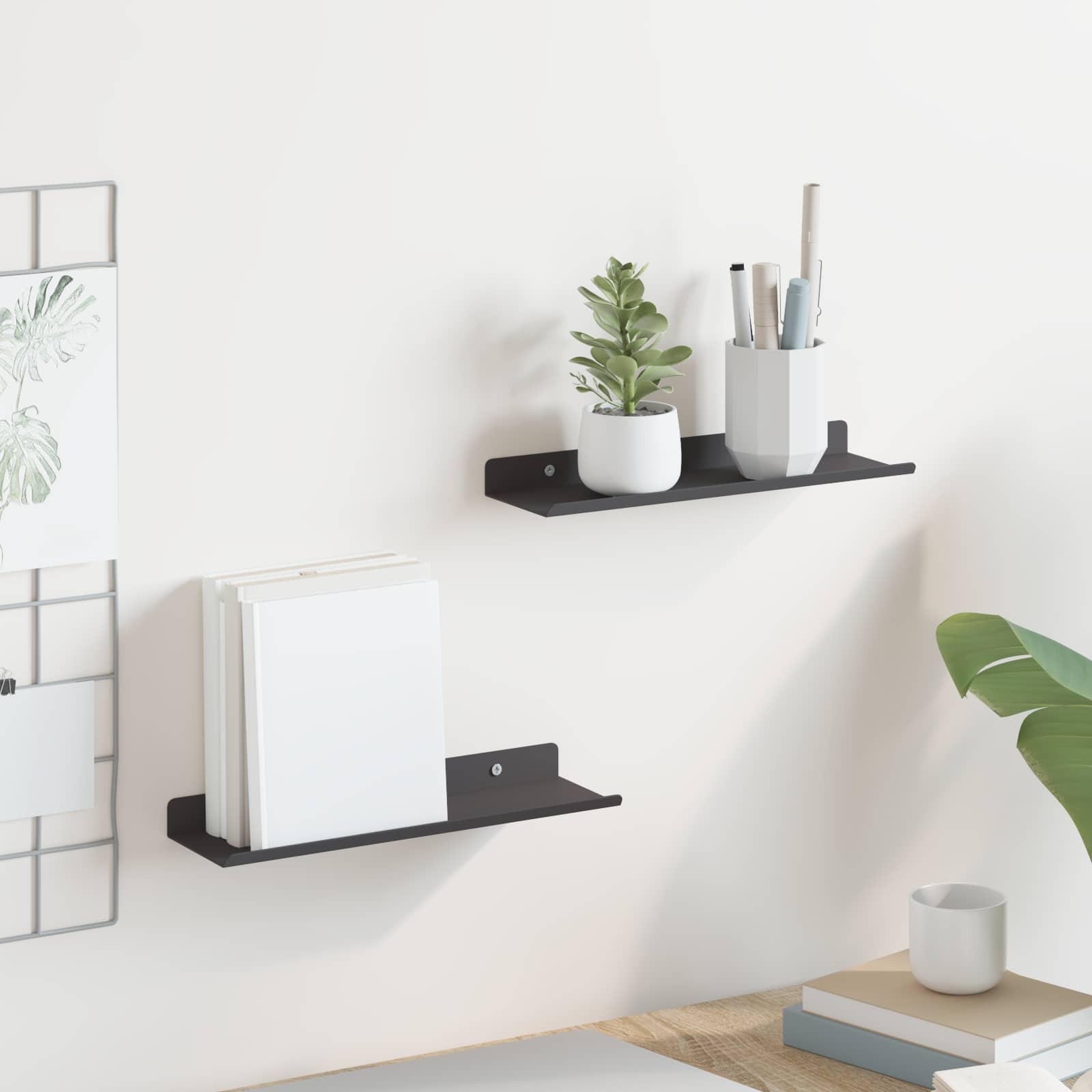 Estante flotante 2 pcs 100 x 18 x 2,5 cm Acero