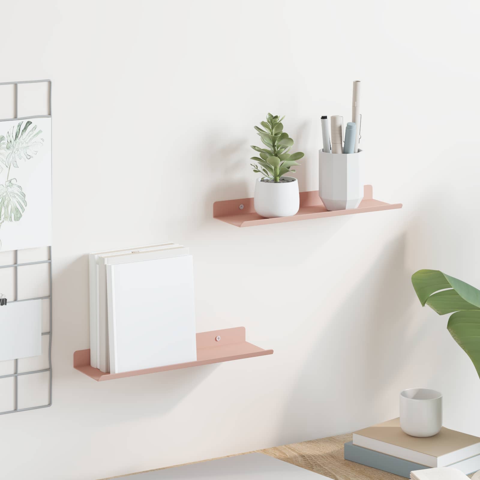 Estante flotante 2 pcs 100 x 18 x 2,5 cm Acero